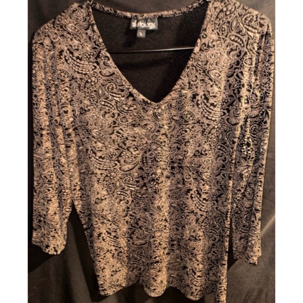 Skrtology Vintage Paisley Mid-Sleeved Shirt Large